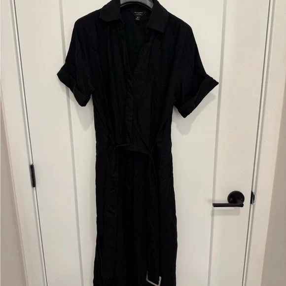Banana Republic | Dresses | Banana Republic Black Linen Belted Dress |  Poshmark